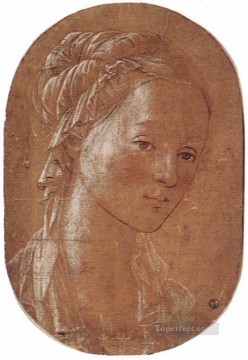 女性の頭 1452年 ルネサンス フィリッポ・リッピ Oil Paintings